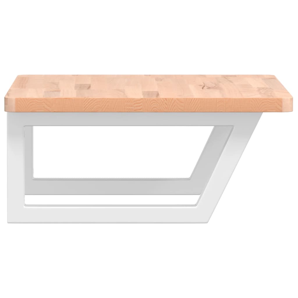vidaXL Waschbeckenregal Wandmontage Stahl und Massivholz Buche
