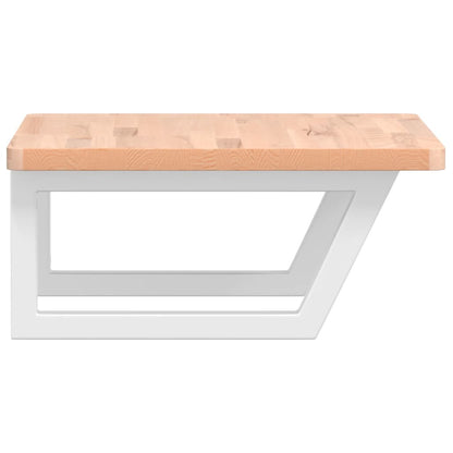 vidaXL Waschbeckenregal Wandmontage Stahl und Massivholz Buche