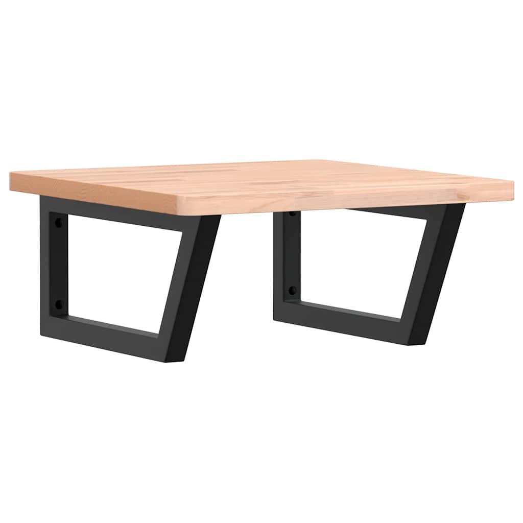 vidaXL Waschbeckenregal Wandmontage Stahl und Massivholz Buche