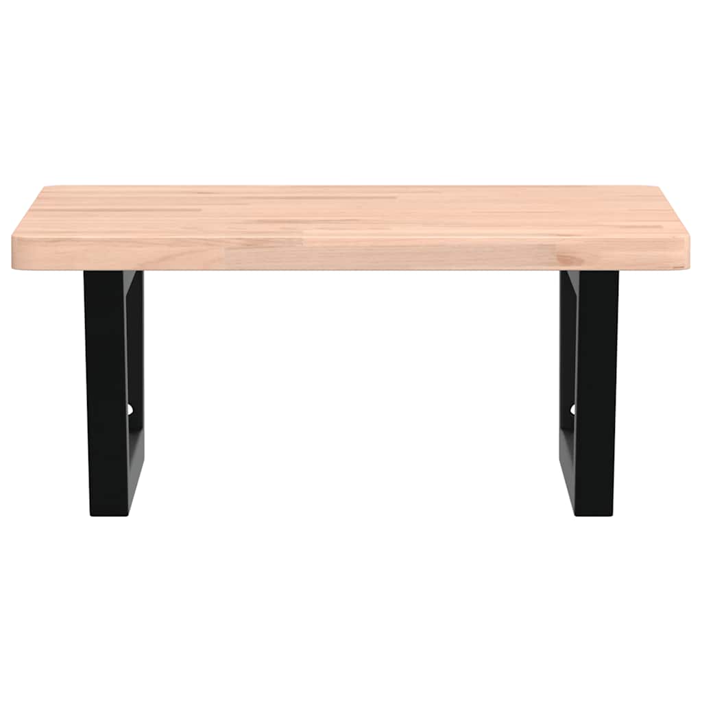 vidaXL Waschbeckenregal Wandmontage Stahl und Massivholz Buche
