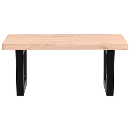 vidaXL Waschbeckenregal Wandmontage Stahl und Massivholz Buche