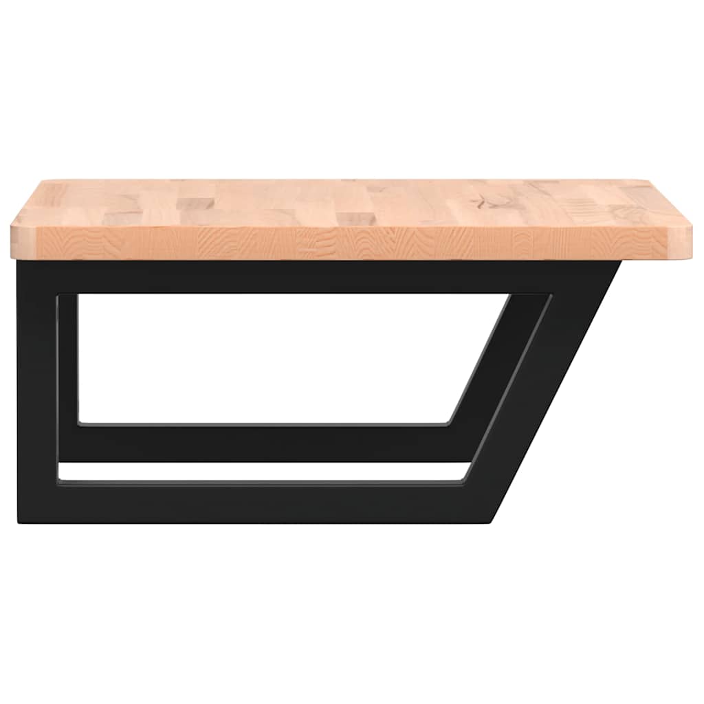 vidaXL Waschbeckenregal Wandmontage Stahl und Massivholz Buche
