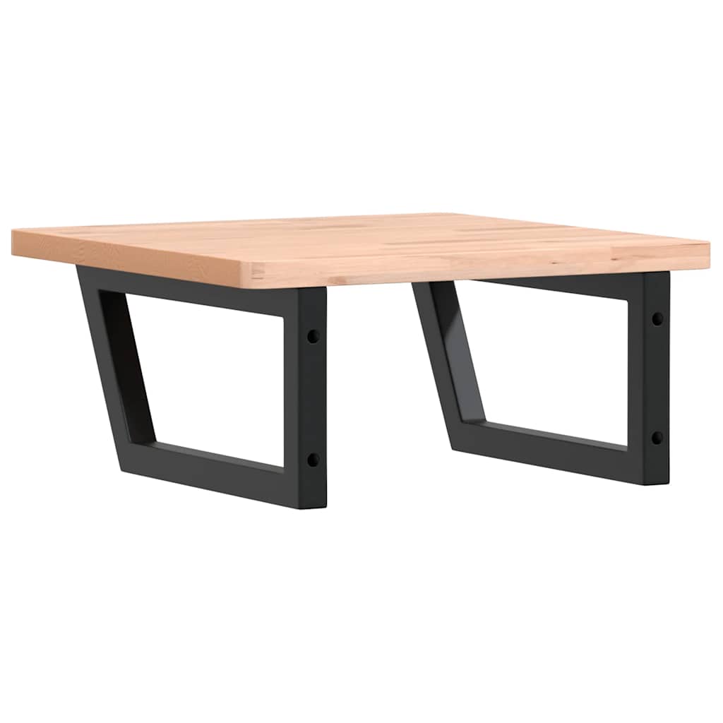 vidaXL Waschbeckenregal Wandmontage Stahl und Massivholz Buche