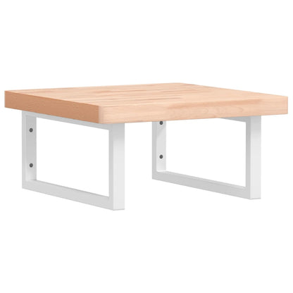 vidaXL Waschbeckenregal Wandmontage Stahl und Massivholz Buche
