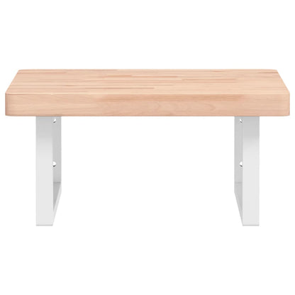 vidaXL Waschbeckenregal Wandmontage Stahl und Massivholz Buche