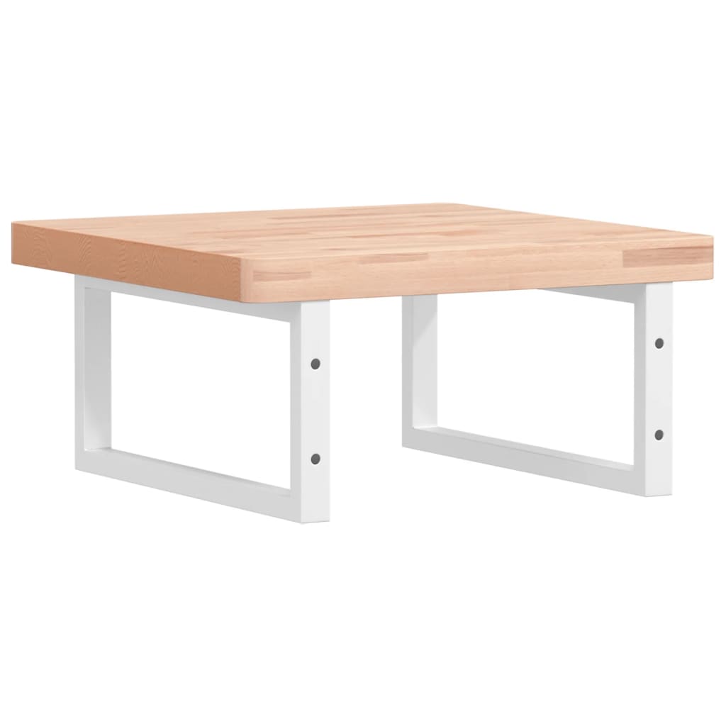 vidaXL Waschbeckenregal Wandmontage Stahl und Massivholz Buche