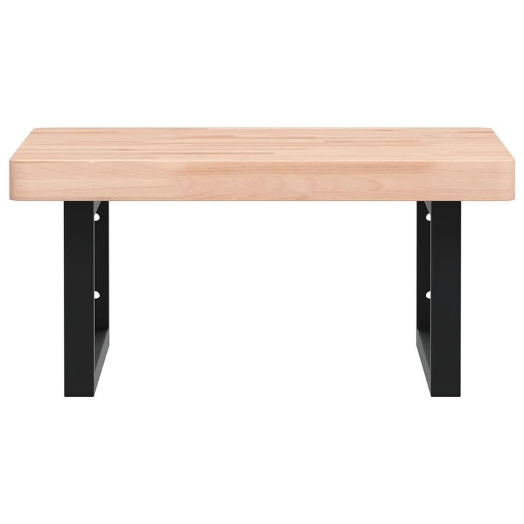 vidaXL Waschbeckenregal Wandmontage Stahl und Massivholz Buche