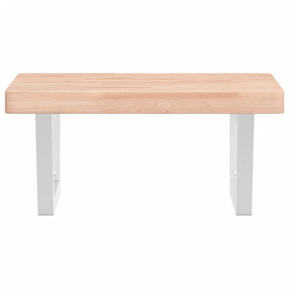 vidaXL Waschbeckenregal Wandmontage Stahl und Massivholz Buche