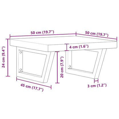 vidaXL Waschbeckenregal Wandmontage Stahl und Massivholz Buche