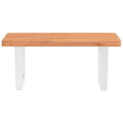 vidaXL Waschbeckenregal Wandmontage Stahl und Massivholz Buche