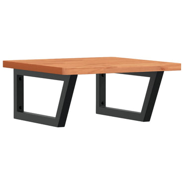 vidaXL Waschbeckenregal Wandmontage Stahl und Massivholz Buche