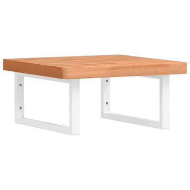 vidaXL Waschbeckenregal Wandmontage Stahl und Massivholz Buche