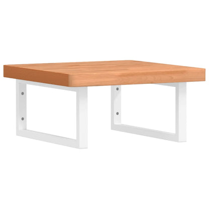 vidaXL Waschbeckenregal Wandmontage Stahl und Massivholz Buche