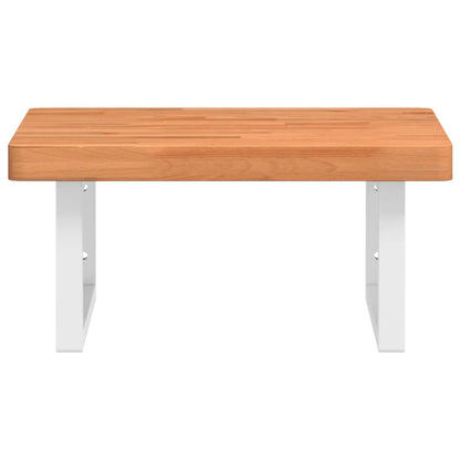 vidaXL Waschbeckenregal Wandmontage Stahl und Massivholz Buche