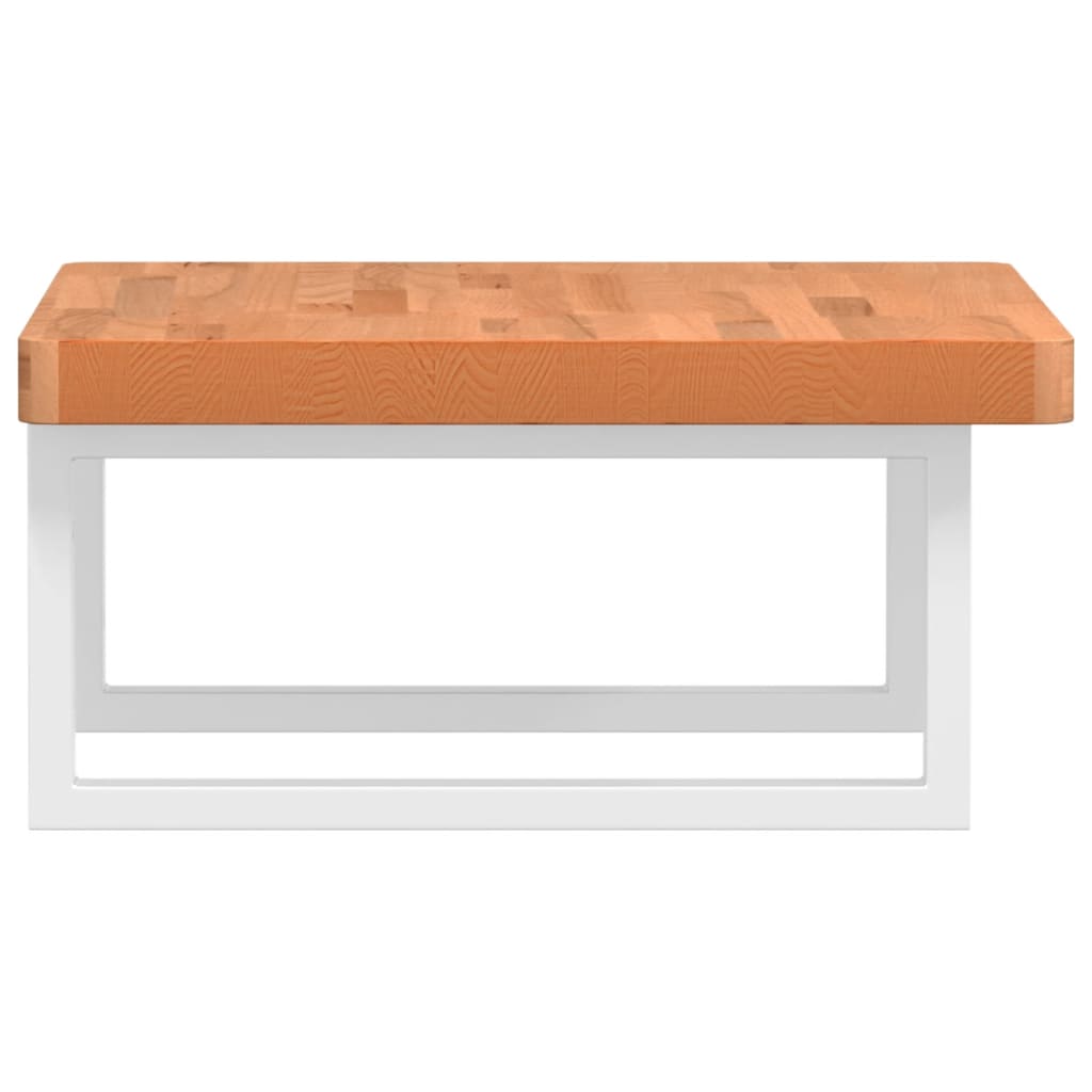 vidaXL Waschbeckenregal Wandmontage Stahl und Massivholz Buche