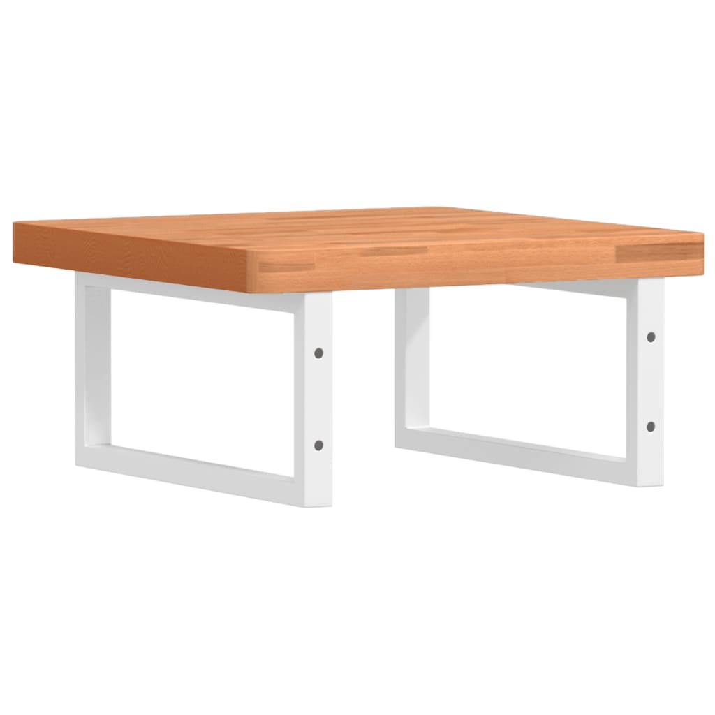 vidaXL Waschbeckenregal Wandmontage Stahl und Massivholz Buche
