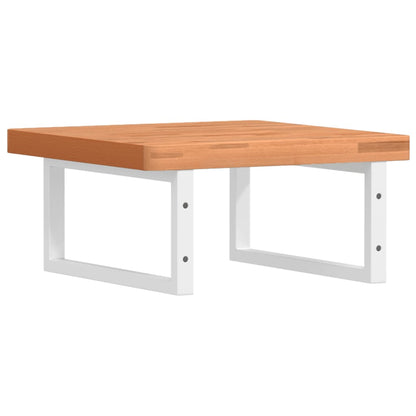 vidaXL Waschbeckenregal Wandmontage Stahl und Massivholz Buche