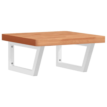 vidaXL Waschbeckenregal Wandmontage Stahl und Massivholz Buche
