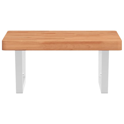 vidaXL Waschbeckenregal Wandmontage Stahl und Massivholz Buche
