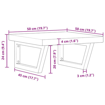 vidaXL Waschbeckenregal Wandmontage Stahl und Massivholz Buche