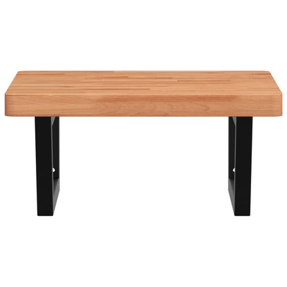vidaXL Waschbeckenregal Wandmontage Stahl und Massivholz Buche