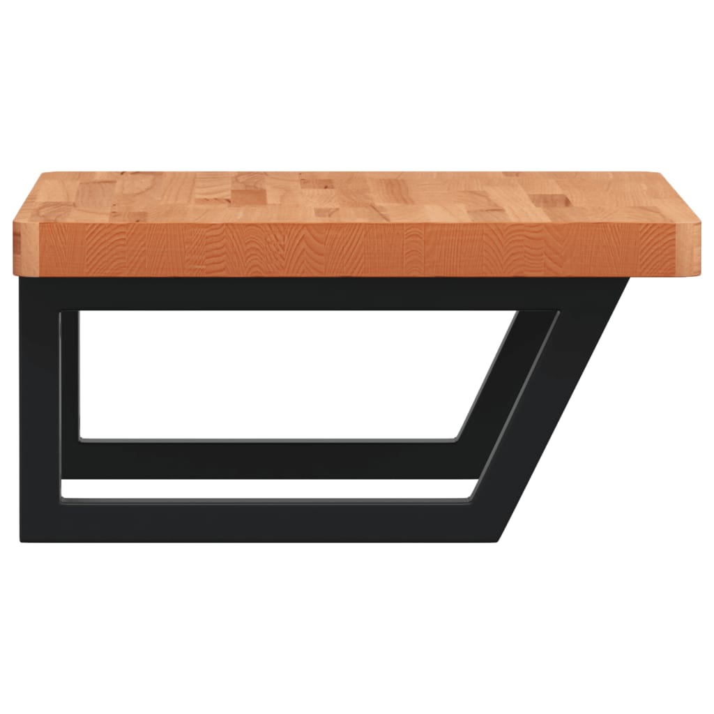 vidaXL Waschbeckenregal Wandmontage Stahl und Massivholz Buche