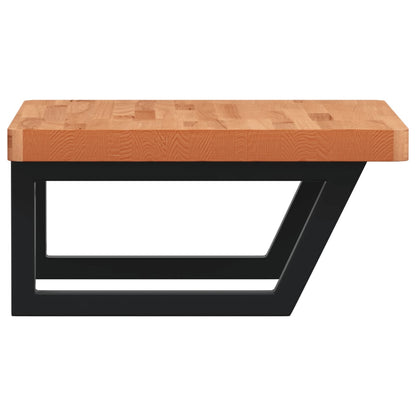 vidaXL Waschbeckenregal Wandmontage Stahl und Massivholz Buche