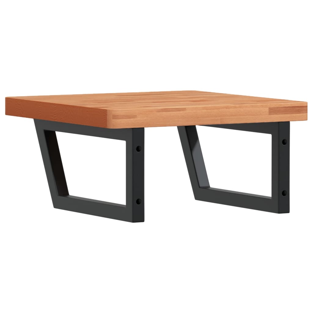 vidaXL Waschbeckenregal Wandmontage Stahl und Massivholz Buche