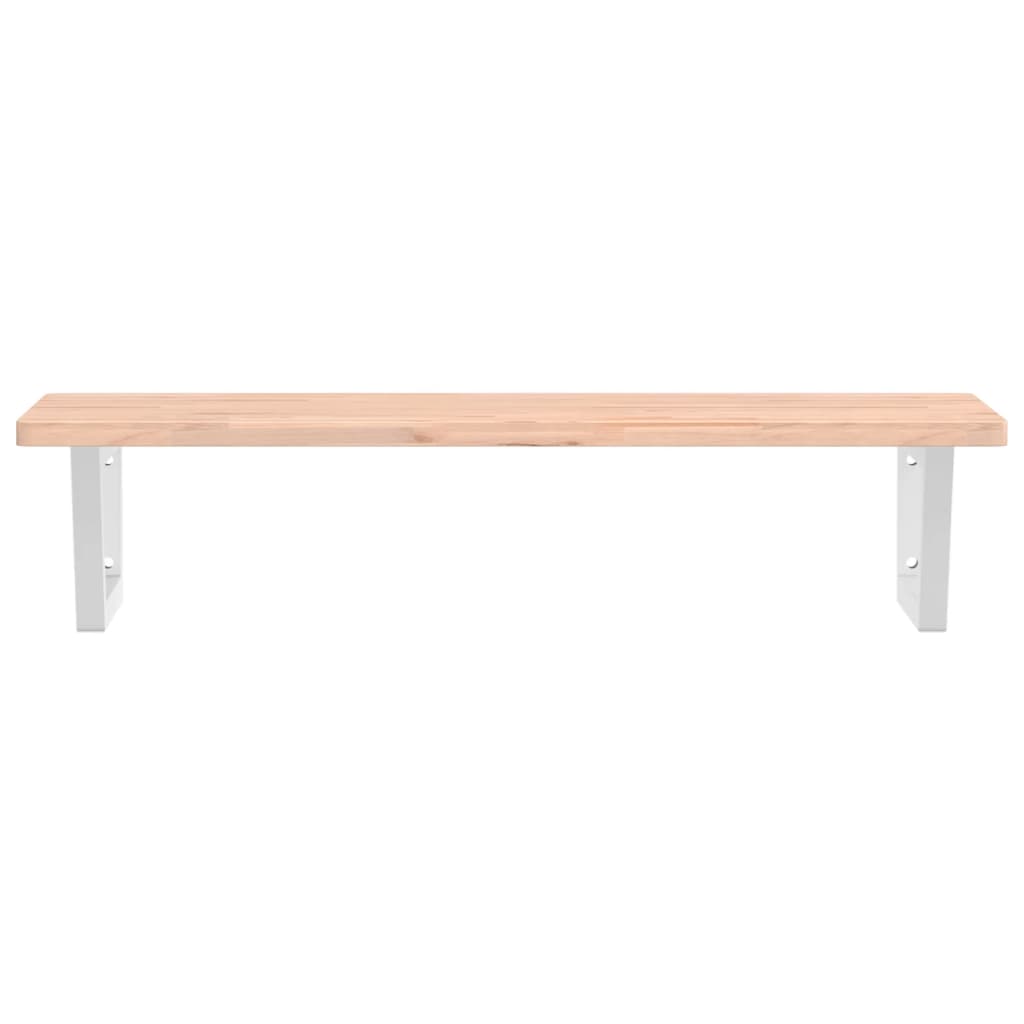 vidaXL Waschbeckenregal Wandmontage Stahl und Massivholz Buche