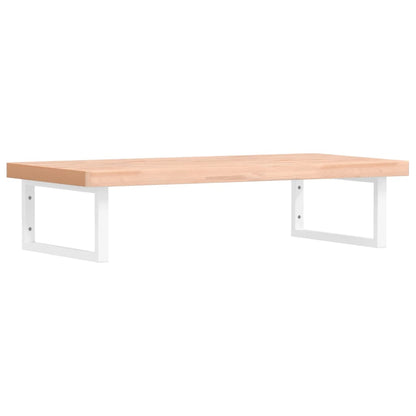 vidaXL Waschbeckenregal Wandmontage Stahl und Massivholz Buche