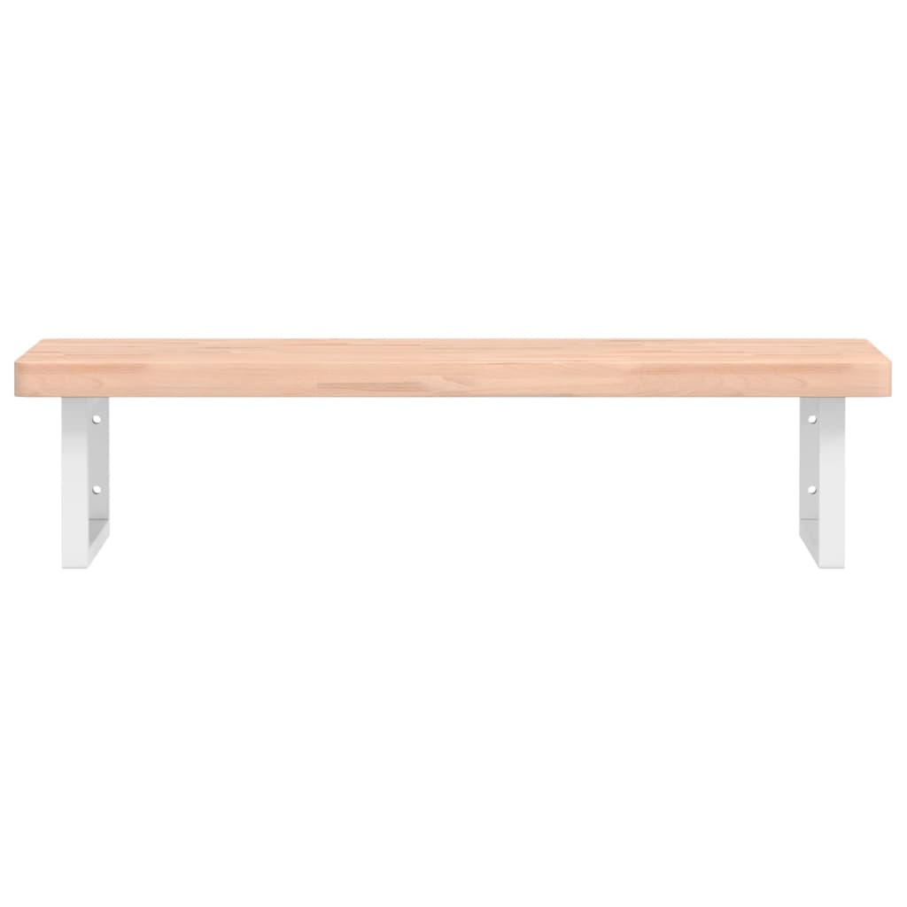 vidaXL Waschbeckenregal Wandmontage Stahl und Massivholz Buche