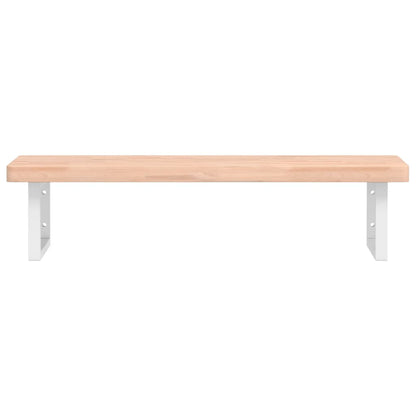 vidaXL Waschbeckenregal Wandmontage Stahl und Massivholz Buche