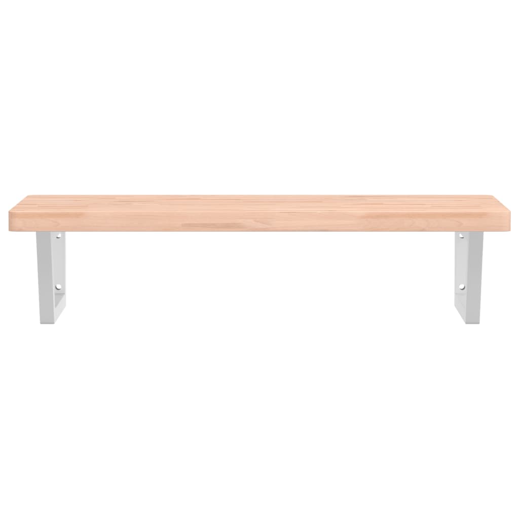 vidaXL Waschbeckenregal Wandmontage Stahl und Massivholz Buche