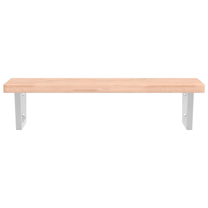 vidaXL Waschbeckenregal Wandmontage Stahl und Massivholz Buche