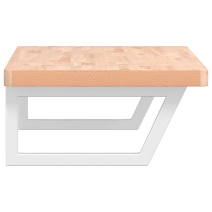 vidaXL Waschbeckenregal Wandmontage Stahl und Massivholz Buche