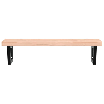 vidaXL Waschbeckenregal Wandmontage Stahl und Massivholz Buche