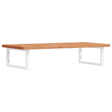 vidaXL Waschbeckenregal Wandmontage Stahl und Massivholz Buche