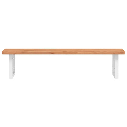 vidaXL Waschbeckenregal Wandmontage Stahl und Massivholz Buche