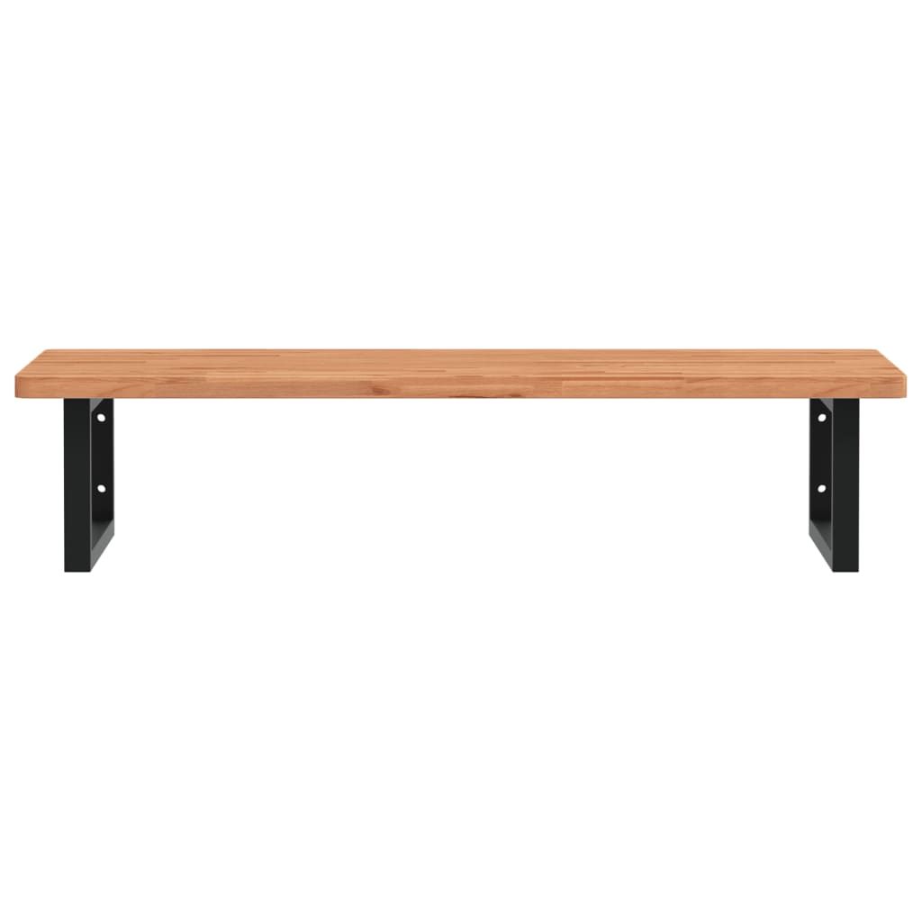vidaXL Waschbeckenregal Wandmontage Stahl und Massivholz Buche