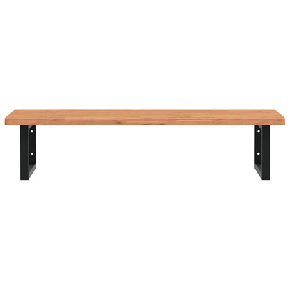 vidaXL Waschbeckenregal Wandmontage Stahl und Massivholz Buche