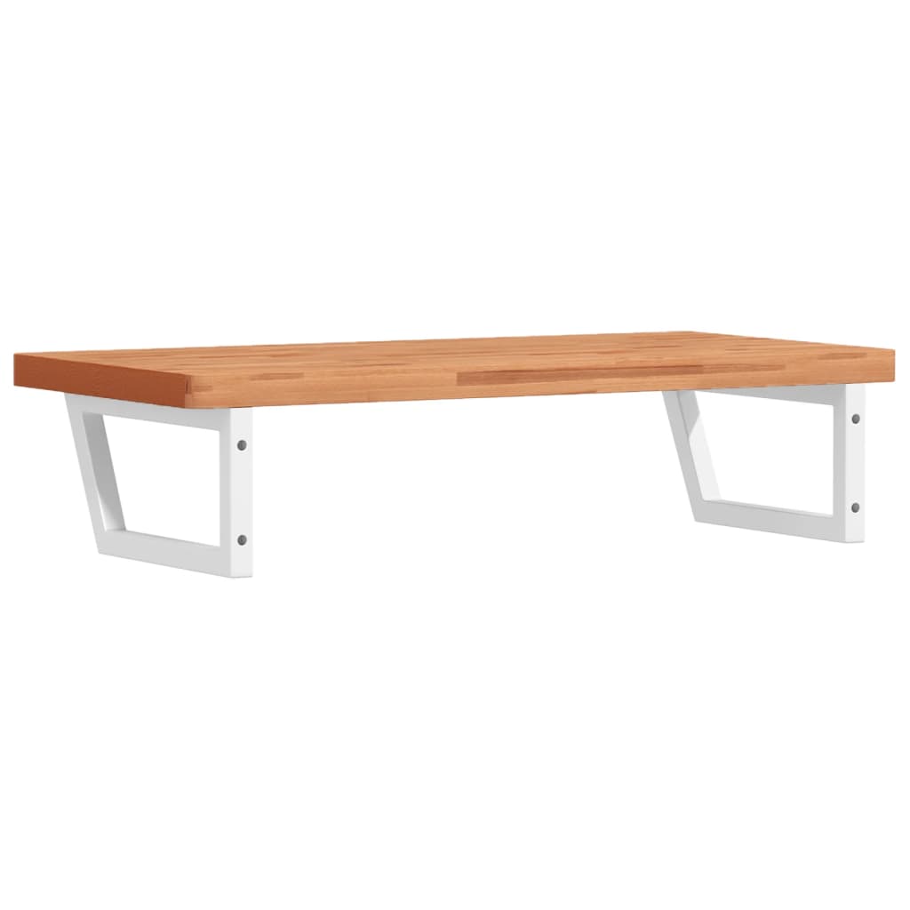 vidaXL Waschbeckenregal Wandmontage Stahl und Massivholz Buche