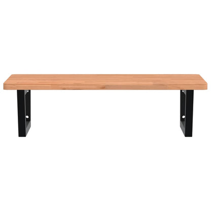 vidaXL Waschbeckenregal Wandmontage Stahl und Massivholz Buche