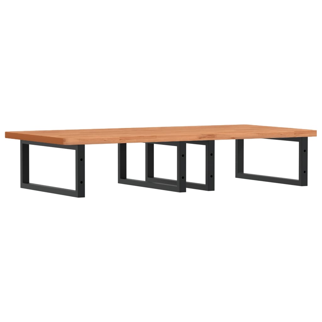 vidaXL Waschbeckenregal Wandmontage Stahl und Massivholz Buche