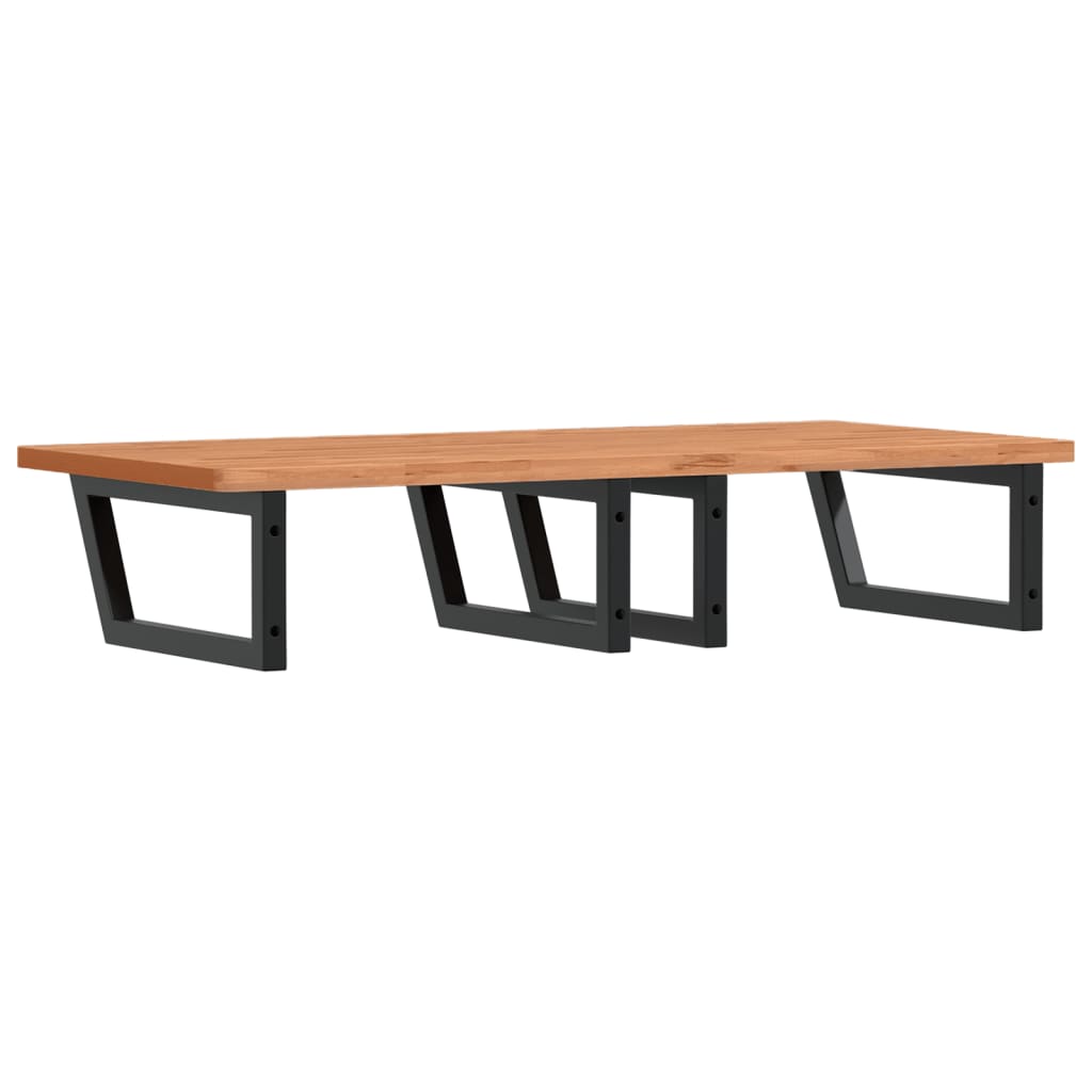 vidaXL Waschbeckenregal Wandmontage Stahl und Massivholz Buche
