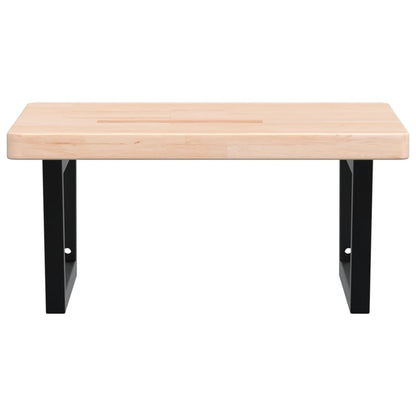vidaXL Waschtischplatte mit Halterung Stahl und Massivholz Eiche