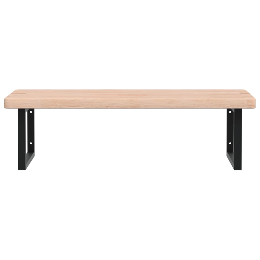 vidaXL Waschtischplatte mit Halterung Stahl und Massivholz Eiche