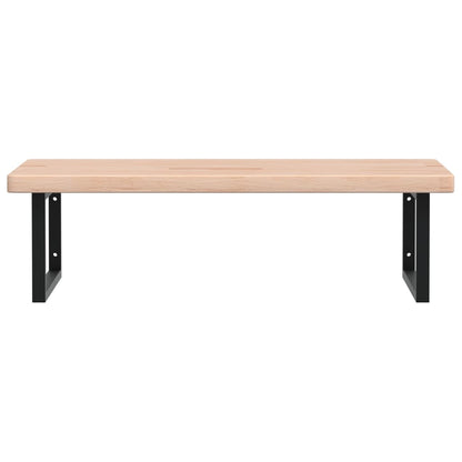 vidaXL Waschtischplatte mit Halterung Stahl und Massivholz Eiche