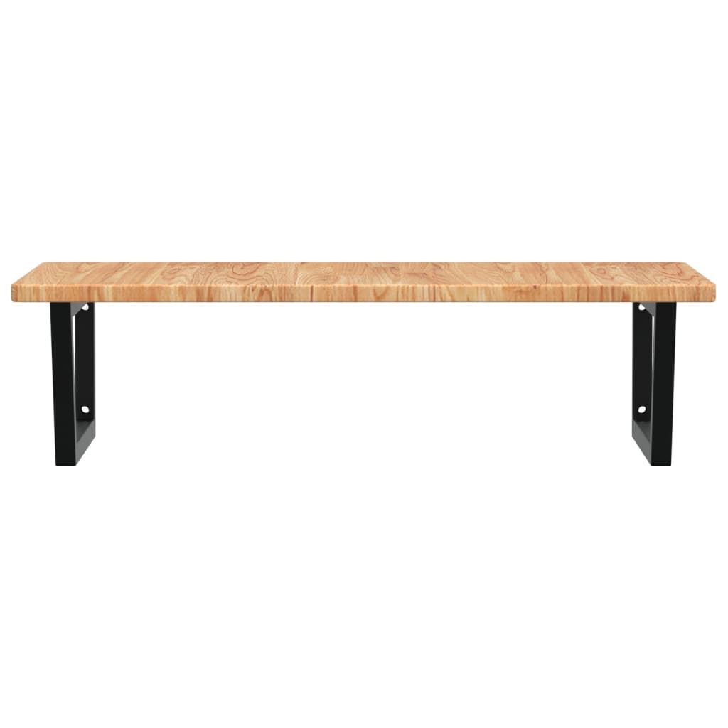 vidaXL Waschtischplatte mit Halterung Stahl und Massivholz Eiche