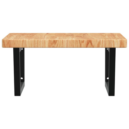 vidaXL Waschtischplatte mit Halterung Stahl und Massivholz Eiche