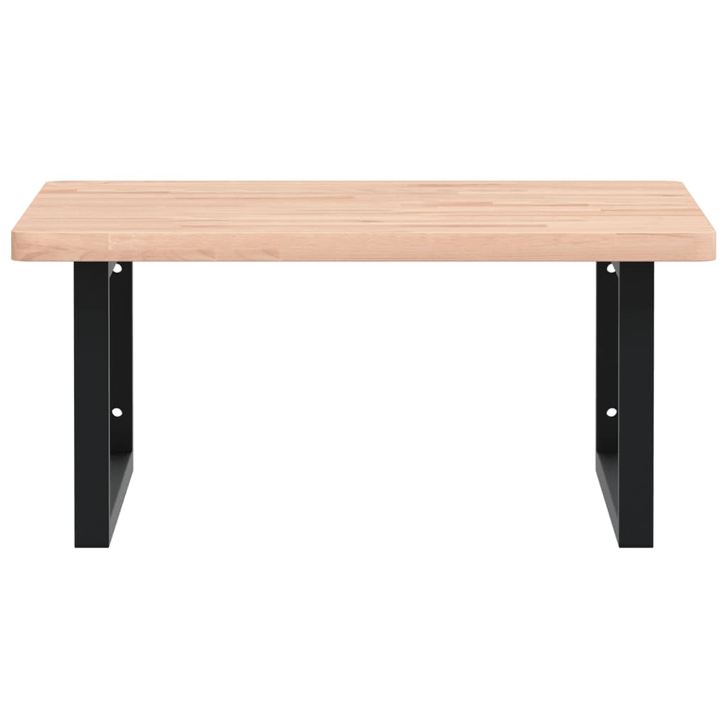 vidaXL Waschbeckenregal Wandmontage Stahl und Massivholz Buche